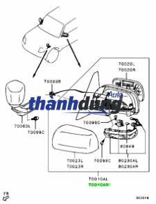 MẶT GƯƠNG CHIẾU HẬU TOYOTA FORTUNER 2020