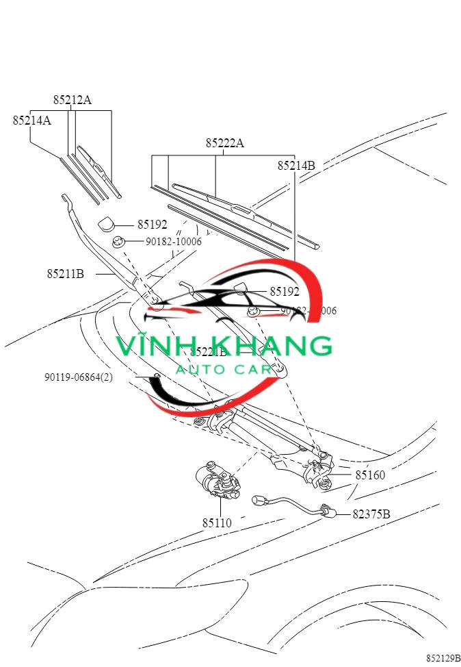 988111Y000 - CẦN GẠT MƯA HYUNDAI I10 2011-2019 988111Y000 - CẦN GẠT MƯA HYUNDAI I10 2011-2019