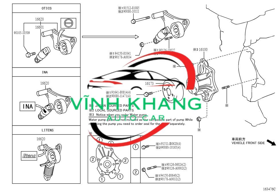 2712000201 | BƠM NƯỚC MERCEDES SLK200 2712000201 | BƠM NƯỚC MERCEDES SLK200
