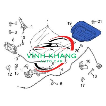 8118007000EQ | Tay mở nắp Capo Kia Morning 1.0L 2012