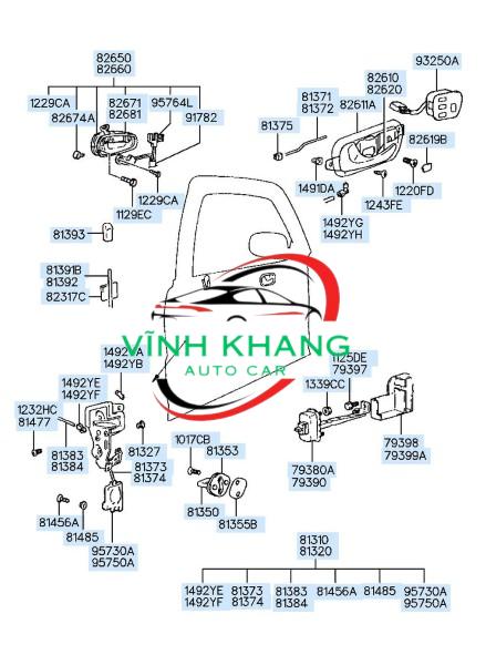 CƠ CẤU NGẬM KHÓA CỬA HYUNDAI I20 CƠ CẤU NGẬM KHÓA CỬA HYUNDAI I20 - Ảnh 3
