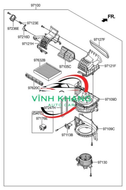 27150-EY00A - TRỞ QUẠT ĐIỀU HÒA NISSAN QASHQAI 2011-2016 trở quạt dàn lạnh