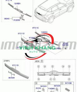 NẸP MẠ CỐP SAU TOYOTA FORTUNER 2020 CHÍNH HÃNG | 768010K460 NẸP MẠ CỐP SAU TOYOTA FORTUNER 2020 CHÍNH HÃNG | 768010K460 - Ảnh 3